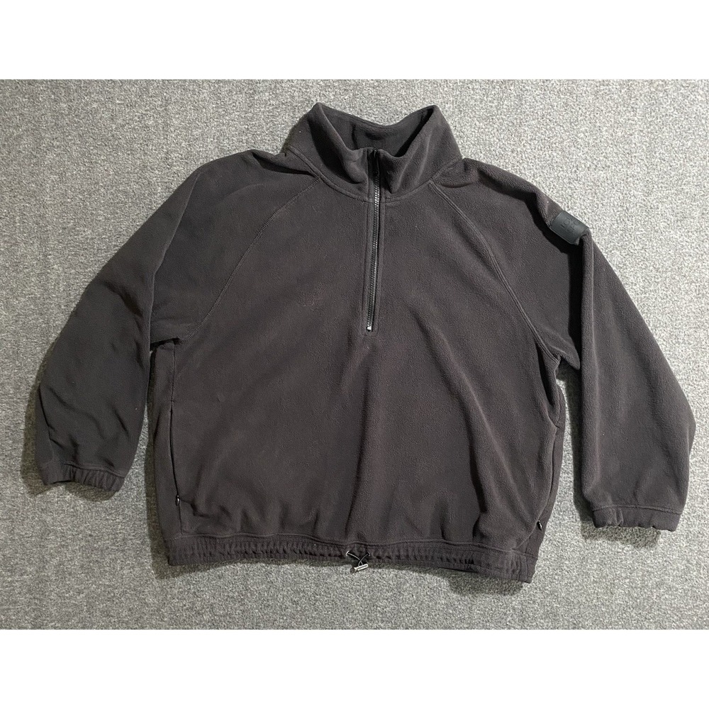 Love & Sports Mid-Weight Solid Black 1/4 Zip Fleece Pullover Jacket Size XXL